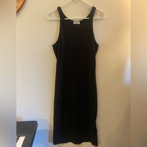 PINK LILY RIBBED MIDI BLACK TANK DRESS SIZE LRG